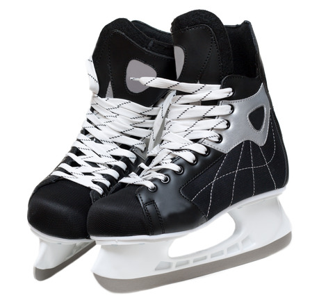Skates hockey with lace on white background